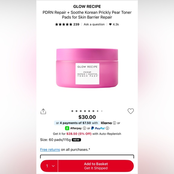 Glow recipe toner pad - Picture 2 of 2